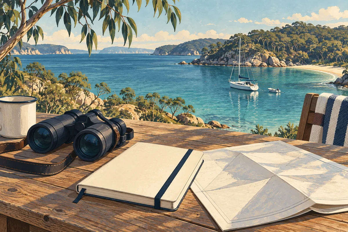 Illustrated boating scene supporting this fishing buying guide