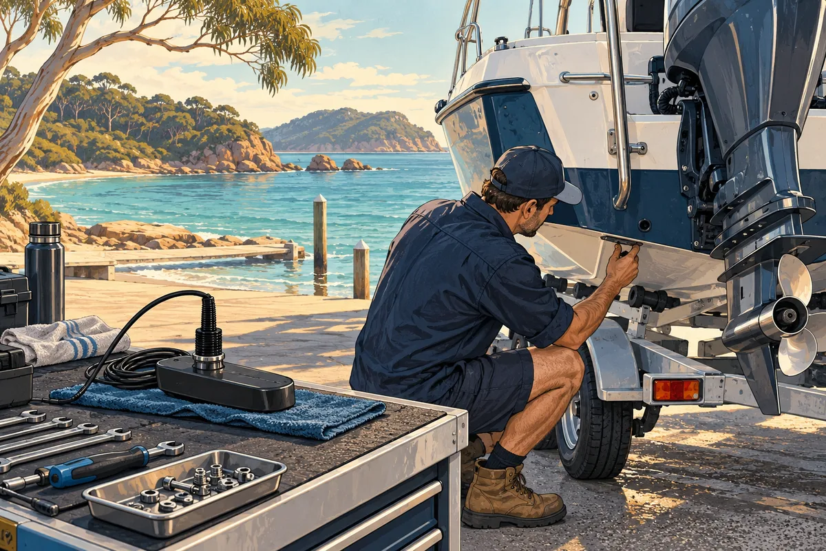 Illustrated boating scene supporting this fishing buying guide